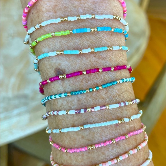 Spring stack! Handmade miyuki delicas seed bead bracelets. - Picture 2 of 9